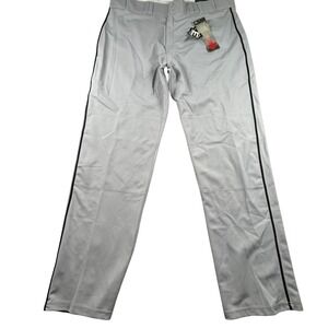 Easton Mens XXL Grey Black Stripe Baseball Pants Open Bottom Athletic New